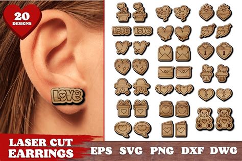 Download valentines-dangle-earring-bundle-laser SVG