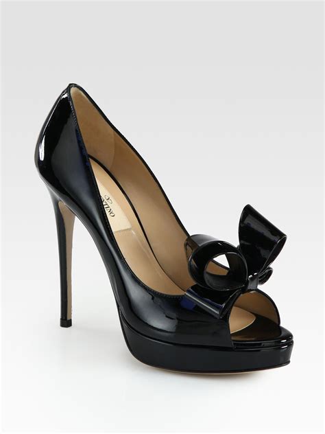 valentino black patent heels