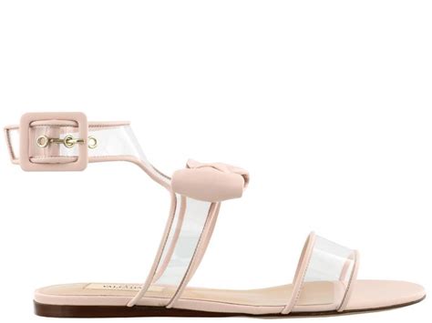 valentino pink clear sandals bow