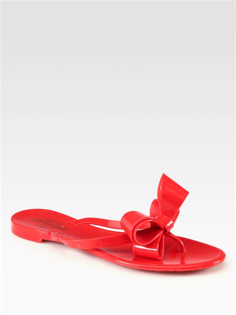 valentino red bow sandals