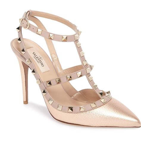valentino rose gold heels