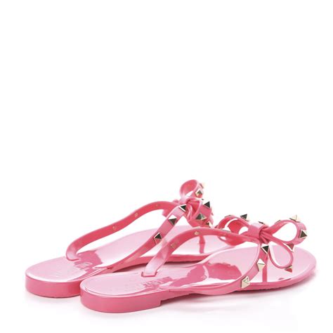 valentino rose jelly thong sandals