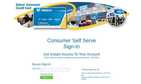 valero credit card payment login