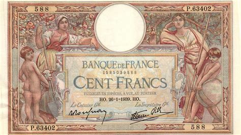 valeur du billet de 100 francs