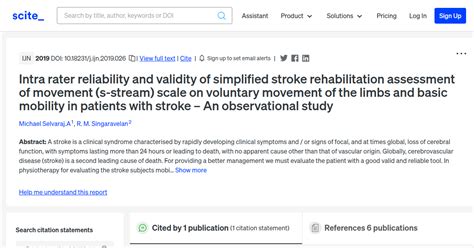 Validity and Reliability of NIHSS-26 in Stroke Management