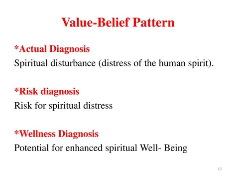 value belief pattern example