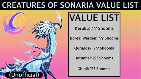 value creatures of sonaria