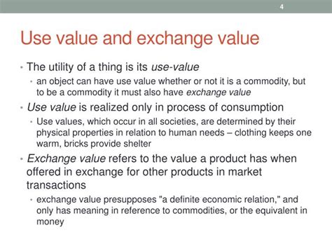 value in use and value in exchange