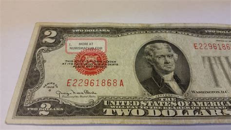 value of 1928 $2 bill red seal