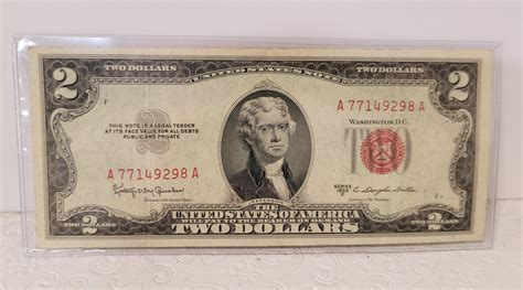 value of 1953 $2 bill red seal