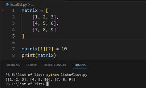 value of a list python