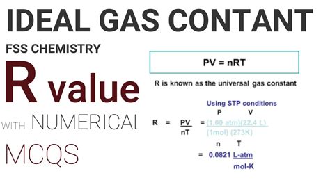value of ideal gas constant