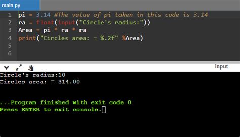 value of pi in python