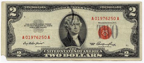 value of red seal $2 bill