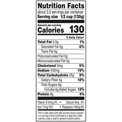 van camp's pork and beans nutrition facts