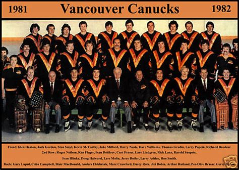 vancouver canucks roster 1981-82 season
