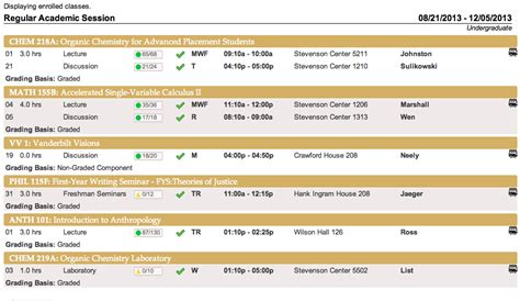 vanderbilt semester schedule