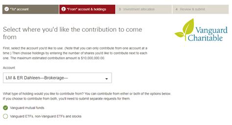 vanguard charitable login