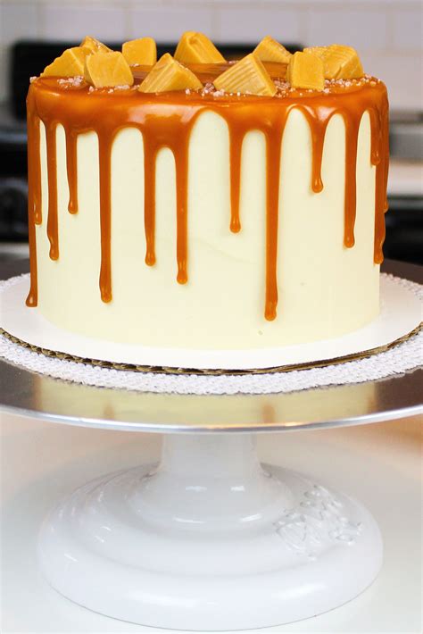 vanilla cake with caramel filling