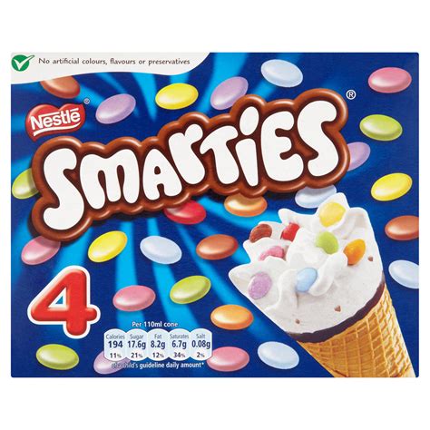 vanilla ice cream and Smarties candy