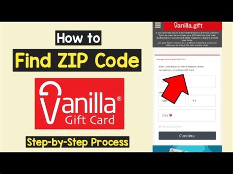 vanilla visa invalid zip code