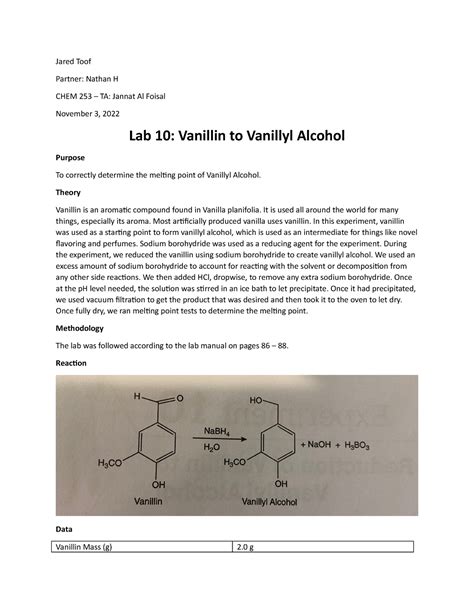 Biotransformation of vanillin into vanillyl alcohol by a novel strain