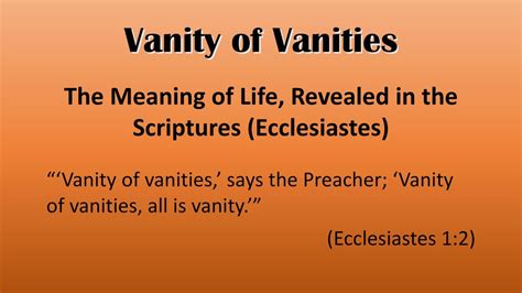 Vanity Life Meaning