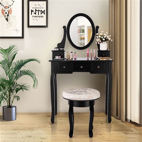 Vanity Makeup Table Black