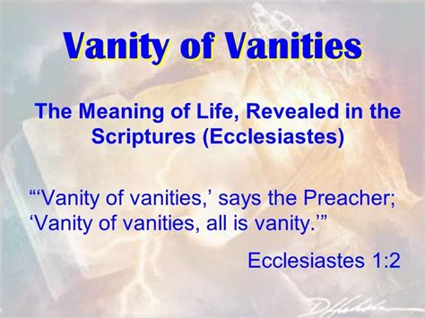 Vanity Meaning In Scripture
