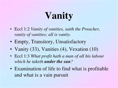 Vanity Meaning With Example