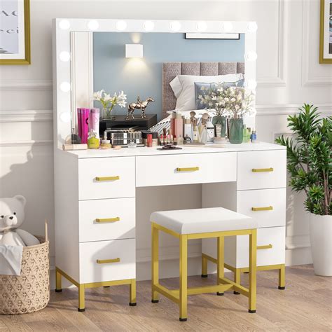 Vanity Mirror With Table Set