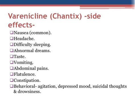 Understanding Varenicline Side Effects: What You Need to Know About Chantix Risks