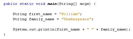 variable name to string java