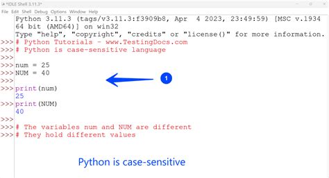 variable names in python are case sensitive