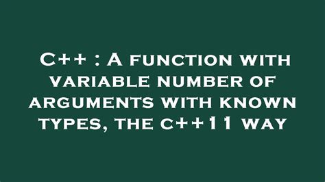 variable number of arguments c++