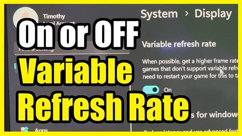 variable refresh rate monitor on or off
