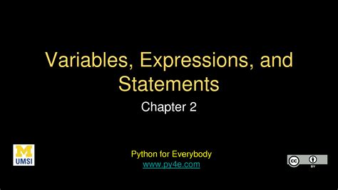 variables expressions and statements in python