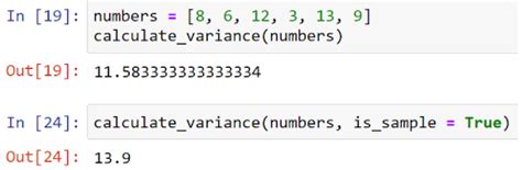 variance function in python