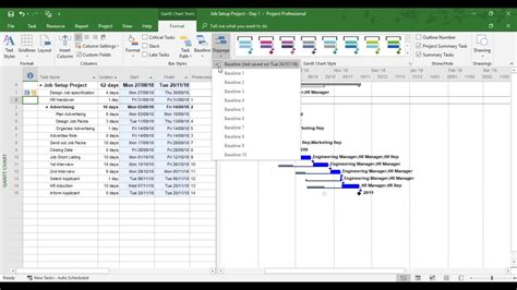 variance table in ms project