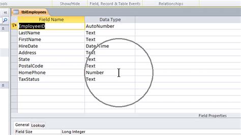 various data type in ms access