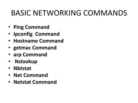 Various Networking Commands