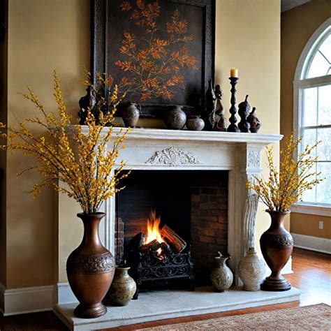 Vases Next To Fireplace