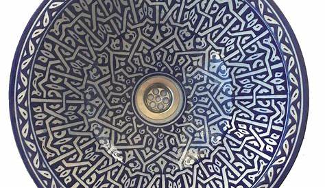 Vasque Ceramique Marocaine En Céramique 40cm à Poser Ou à Encastrer