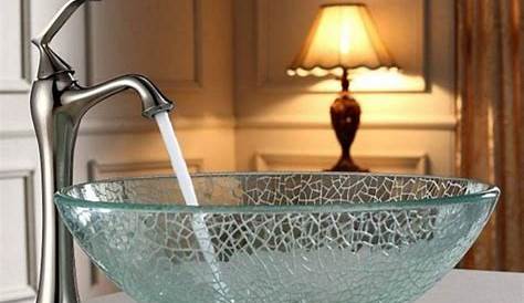 Vasques a poser ronde Vasque en verre transparent