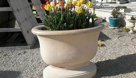 Superbe Vasque à fleurs 15 litres gris anthracite de