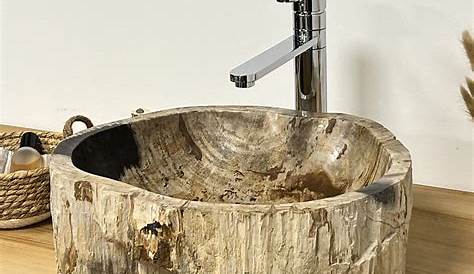 Vasque de salle de bains ronde en pierre reconstituée