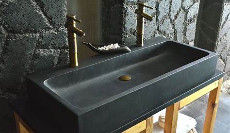 Vasque Granit Noir Salle De Bain 60x40 Véritable Luxe