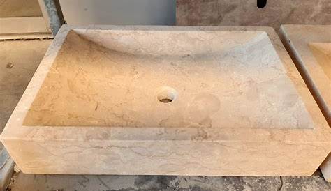 Vasque en marbre beige Crozon Vasque de salle de bain en