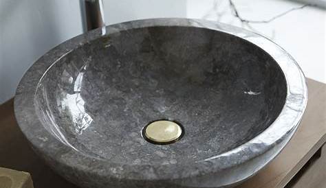 Vasque VIENNA ronde à poser et fabriquée en marbre gris