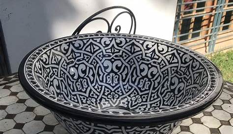 Vasque Marocaine Céramique Ronde évier Lave Main Lavabo A